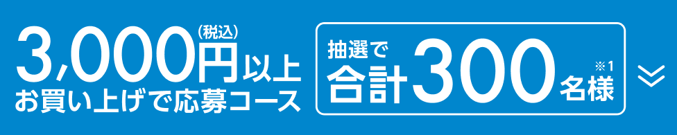 3,000円以上（税込）お買い上げ応募コース 抽選で合計300名様（※1）